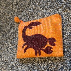 New Beaded Orange Scorpio Coin Purse
